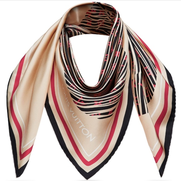 New Louis Vuitton Scarf Monogram Alma Bag Print Beige Silk Wrap - Picture 8 of 16